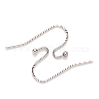 China Factory 304 Stainless Steel French Earring Hooks, Flat Earring Hooks,  Ear Wire, with Horizontal Loop 17~19x18.5mm, Hole: 2mm, 21 Gauge, Pin:  0.7mm in bulk online 