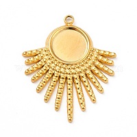 Placcatura ionica (ip) 304 impostazioni cabochon pendente in acciaio inossidabile&nbsp;STAS-H172-13G