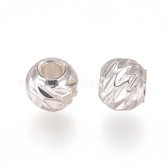 Perline di distanziatore in ottone, taglio fantasia, rondelle, colore argento placcato, 3.5x3mm, Foro: 1.5 mm