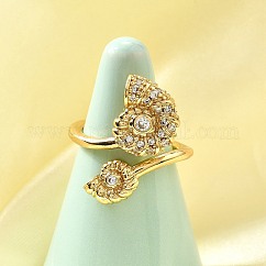 Bagues manchettes en laiton à micro-pavés de zircones cubiques sur le thème de l'océan pour femmes, sans cadmium et sans plomb, véritable 18k plaqué or, forme coquille, 23.5mm, diamètre intérieur: 18 mm