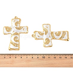 Große Anhänger aus Edelstahl 304 mit Emaille-Strassen&nbsp;STAS-L314-09G-03