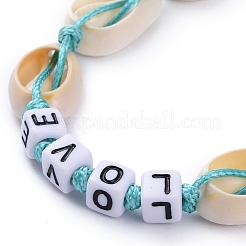 Bracelets de perle tressés en corde de polyester ciré coréen ajustable&nbsp;BJEW-JB05261-06