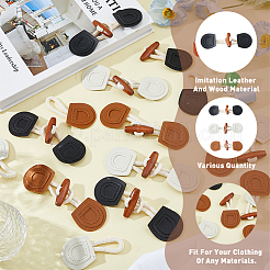 12 ensemble de 3 boutons en bois de style&nbsp;BUTT-DC0001-02
