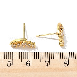 Nuggets Messing Mikro Pavé klare Kubisch Zirkonia Ohrstecker&nbsp;EJEW-D318-13G