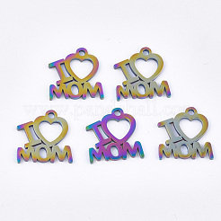 Muttertag Ionenplattierung (IP) 201 Edelstahl Charms&nbsp;STAS-Q201-JN173