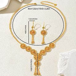 Set di orecchini e collane con nappe a forma di fiore in ottone per donna&nbsp;PY1515