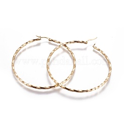 Pendientes de aro grandes de acero inoxidable 304 con revestimiento al vacío de PVD&nbsp;EJEW-L226-009C