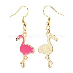 Tiefrosa Emaille-Flamingo-Ohrringe&nbsp;EJEW-JE04969