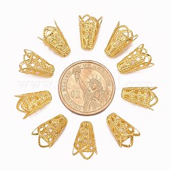 Goldene Eisen Blume Perlkappen&nbsp;X-E047Y-G