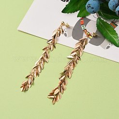 Orecchini con nappe in foglia di ottone&nbsp;EJEW-JE04409-02