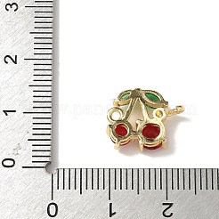 Messing Pavé-Anhänger mit Kirschen-Anhängern in Grün und Dunkelrot mit Zirkonia&nbsp;KK-I276-47A-G