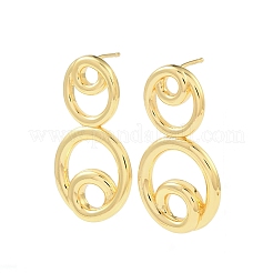 Ohrstecker mit rundem Ring aus Messing&nbsp;EJEW-F389-20G
