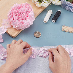 4 Yards Organza-Blumenspitzenbesatz&nbsp;OCOR-WH0070-165B
