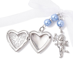 2 pieza de 2 estilos de corazón y aleación redonda plana de rhinestone para ramo de boda&nbsp;PALLOY-JF04292