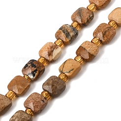 Chapelets de perles en jaspe avec images naturelles&nbsp;GG-CBA96AE-A02-6x6mm