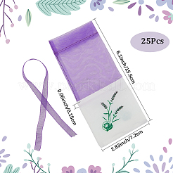 25 sac de rangement en organza de coton imprimé pour fleurs séchées avec cordon et ruban&nbsp;ABAG-SP0001-56A