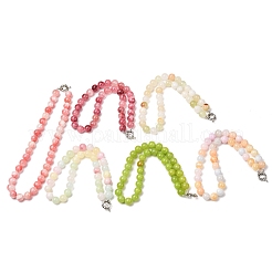 Colliers de perles rondes en jade vert naturel teint de 12 mm&nbsp;GG-CBAA808-04P-E