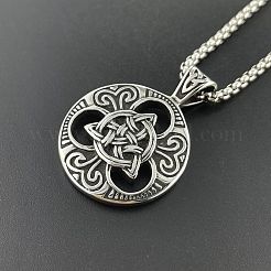 Vintage Punk 304 Edelstahl hohle Wikingerknoten-Anhänger Halsketten für Männer&nbsp;DW3763