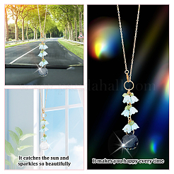 Maiglöckchen-Anhänger aus Glas und Harz fürs Auto&nbsp;HJEW-DR00053