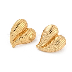 Orecchini a bottone in acciaio inossidabile 304 a forma di cuore&nbsp;EJEW-L287-071G