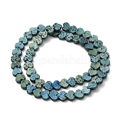Fili di perle di roccia lavica naturale elettrodeposta&nbsp;G-Q1009-G01-01