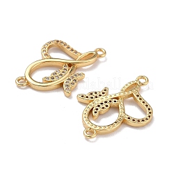 Connettori in ottone con micro pavimentazioni in zirconia cubica trasparente&nbsp;X-ZIRC-A021-68G