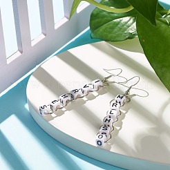 Palabra ivrhes aretes colgantes largos de latón para mujer&nbsp;EJEW-JE04753