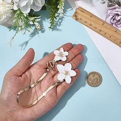 Fußkettchen aus Legierung und Kunststoff mit weißen Blumenanhängern für Damen&nbsp;AJEW-WH20080-95A