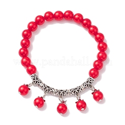 Braccialetti elasticizzati con perline imitazione plastica ABS&nbsp;BJEW-JB10154