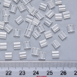 Perles de rocaille en verre transparent à 2 trou fgb&nbsp;SEED-S031-L-001