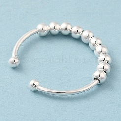 925 offener Manschettenring aus Sterlingsilber&nbsp;RJEW-P091-01C-S