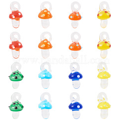 16pcs 8 Farben handgemachte Bunte Malerei-Anhänger&nbsp;LAMP-TA0001-43