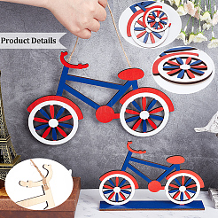2 pièce 2 styles de décorations et pendentifs pour la maison en buis pour vélo du jour de l'indépendance&nbsp;DIY-GA0004-87