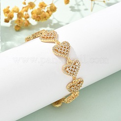 Messing Micro Pave klare Zirkonia Gliederkette Armbänder&nbsp;BJEW-M053-02G