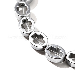 Fili di perline di ematite sintetica non magnetica elettrolitica&nbsp;G-L613-Z01-01G