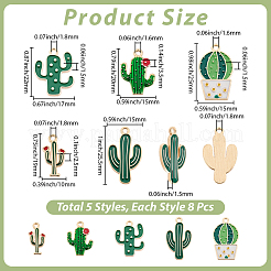 40pcs 5 styles de pendentifs en émail en alliage&nbsp;ENAM-BM0001-28