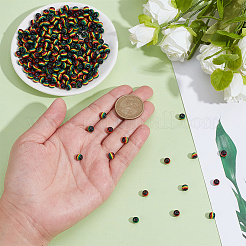 Perles à rayures en résine opaque&nbsp;RESI-HY0001-31A