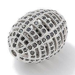 Perles de placage en laiton avec zircone cubique de micro pave&nbsp;KK-L224-024P