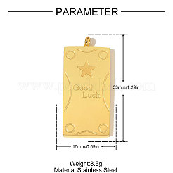 Pendentifs en acier inoxydable 304&nbsp;STAS-OY010-60G