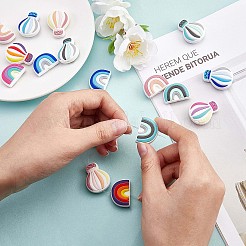 20 stücke silikon perlen regenbogen silikon perlen groß heißluftballon silikon lose abstandshalter perlen charme farbe silikon perlen kit für halskette armband schlüsselbund diy handwerk machen&nbsp;JX321A