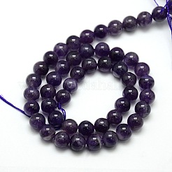 Natürlichen Amethyst runde Perle Stränge&nbsp;G-L170-8mm-02