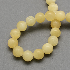 Chapelets de perles en jade jaune naturel&nbsp;G-S180-8mm