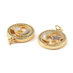 Zirconi in ottone con pendenti a conchiglia&nbsp;KK-K342-16G