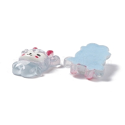 Cabochon in resina trasparente con renne natalizie&nbsp;X-RESI-G041-B03