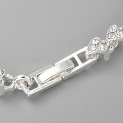 Lega braccialetti di collegamento del cuore&nbsp;BJEW-Z009-01S