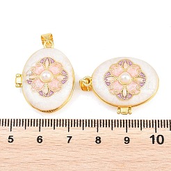 Ciondoli medaglione in ottone&nbsp;KK-D232-01G-04
