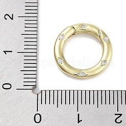 Anneaux de porte à ressort en zircone cubique transparent micro pave en laiton&nbsp;KK-M293-54G
