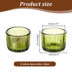 12 Stück transparente Kerzenhalter aus Glas in 2 Farben&nbsp;DJEW-GA0001-58