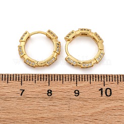 Messing Micro Pave klare Zirkonia Creolen&nbsp;EJEW-R025-17G
