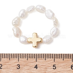 Natürliche kultivierte Süßwasserperlen-Fingerringe&nbsp;RJEW-JR01011